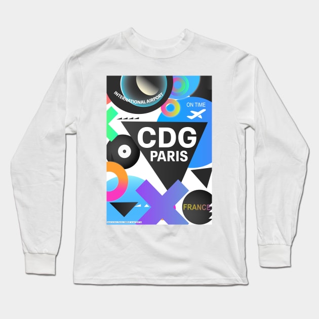 CDG airport Paris Long Sleeve T-Shirt by Woohoo